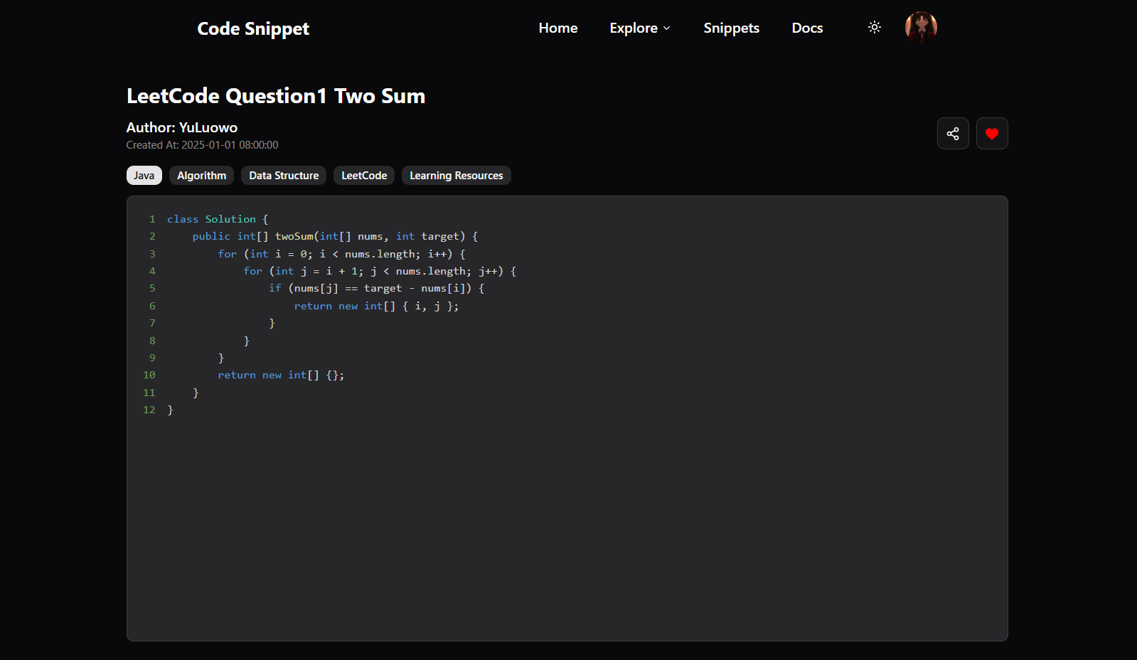 Snippet manager preview